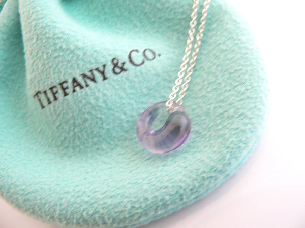 Tiffany & Co Amethyst Eternal Circle Necklace Pendant Charm Chain Silver Peretti