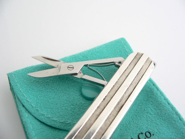 Tiffany & Co Sterling Silver Atlas Stripe Swiss Knife Gift Pouch Love Rare