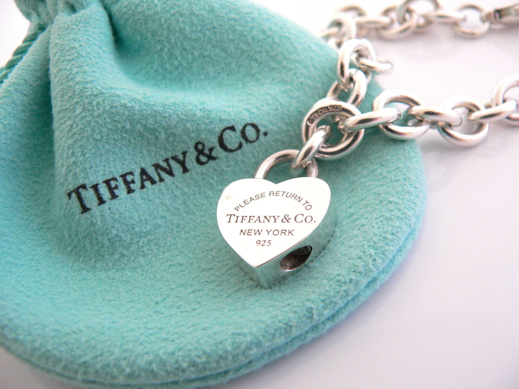 Tiffany & Co I Love You Heart Padlock Lock Necklace