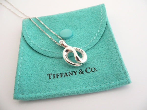 Tiffany and Co Diamond Necklace Peretti Wave Pendant Charm Chain Sea Lover Gift