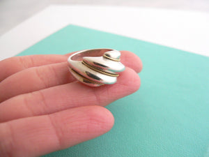 Tiffany & Co Silver 18K Gold Shrimp Twist Ring Band Sz 5.75 Rare Statement Gift