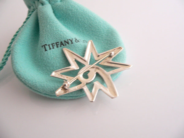 Tiffany & Co Silver Picasso Sun Star Pin Rare Gift Pouch Love Statement