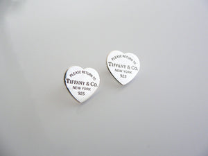 Tiffany & Co Return to Tiffany  Heart Earrings Silver Medium Studs Rare Size