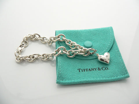 Tiffany & Co Diamonds Heart Bracelet Bangle Chain Clasp Gemstone Love Gift Pouch